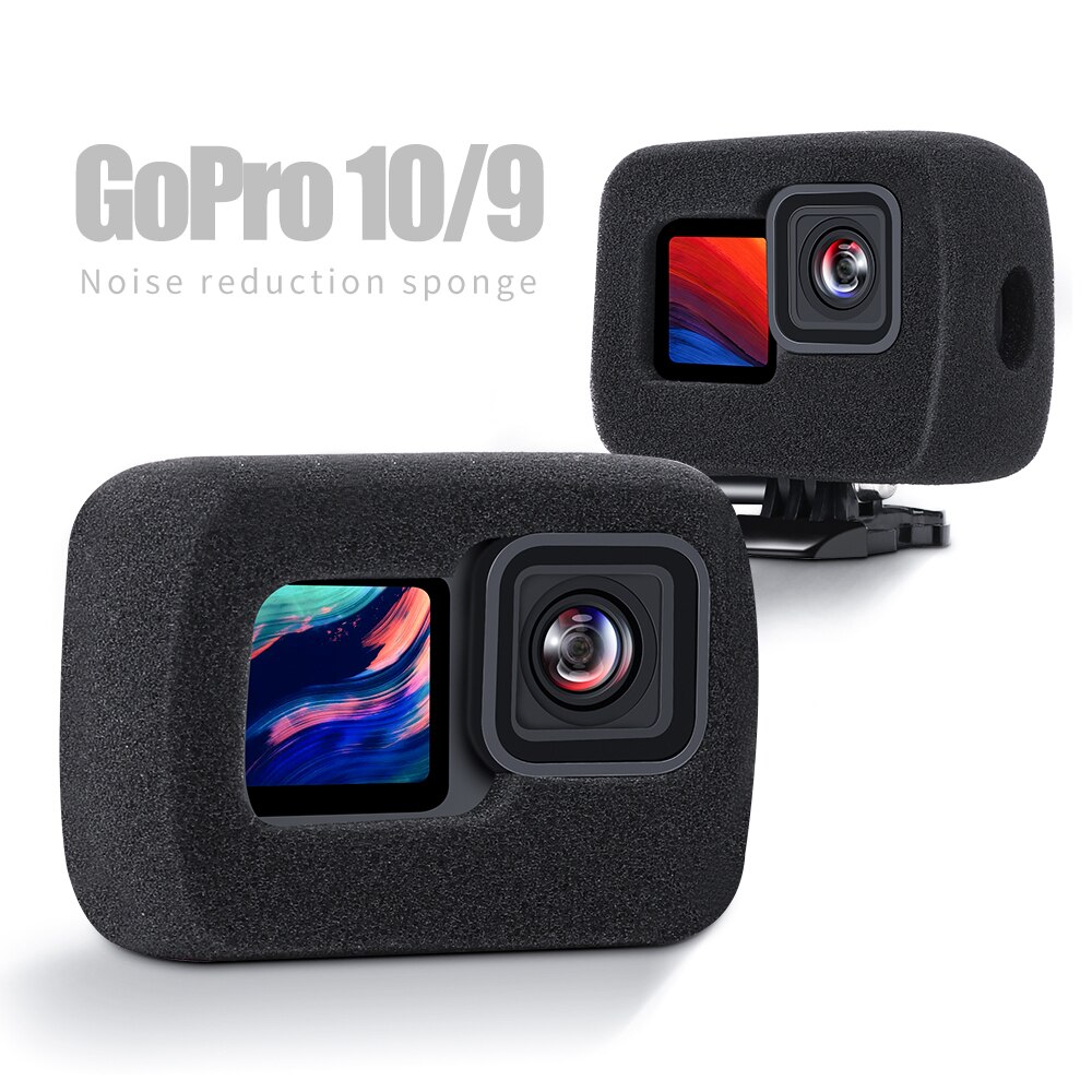 Gopro hero 9 – coque de protection en coton bulle noir, pare-vent, accessoires pour caméra de sport, étui en mousse haute densité