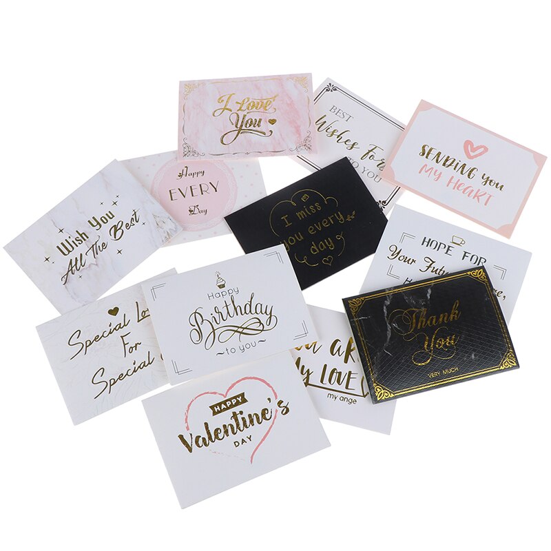 Tarjeta de felicitación creativa de 10 Uds., tarjeta de felicitación para boda, Mensaje de flores para el Día de San Valentín, tarjeta de agradecimiento, decoración para de cumpleaños
