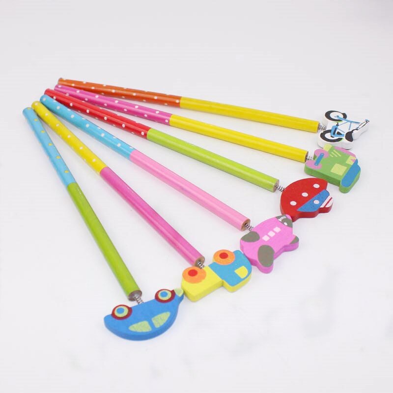 6PC Cartoon pencil Car Pencil Cute HB Wooden Standard Pencil For Kids Student Office School Supplies pen
