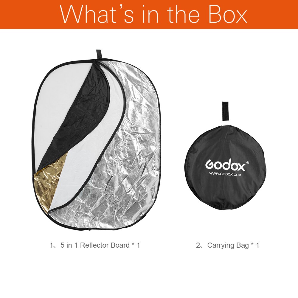 Godox 60x90 cm 24 &quot;-36&quot; 5 in 1 fotografie reflector Board Inklapbare voor Studio fotografie reflector