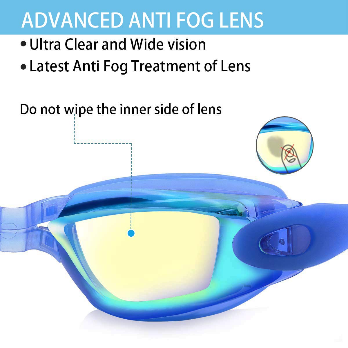 Swim Goggles Anti-fog UV Swim Caps Silicone Swimming Glasses Case Nose Earplug for Kids Men Women Diving Eyewear