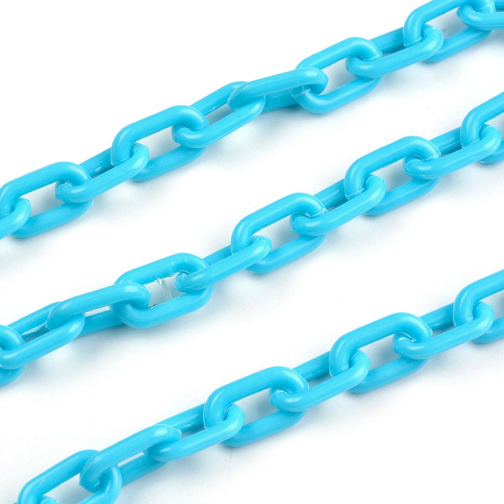 40 cm kleurrijke acryl schakelketting karabijn sleutelhangers voor ketting armband maken van kleurrijke ketting plastic kettingschakels: Roze