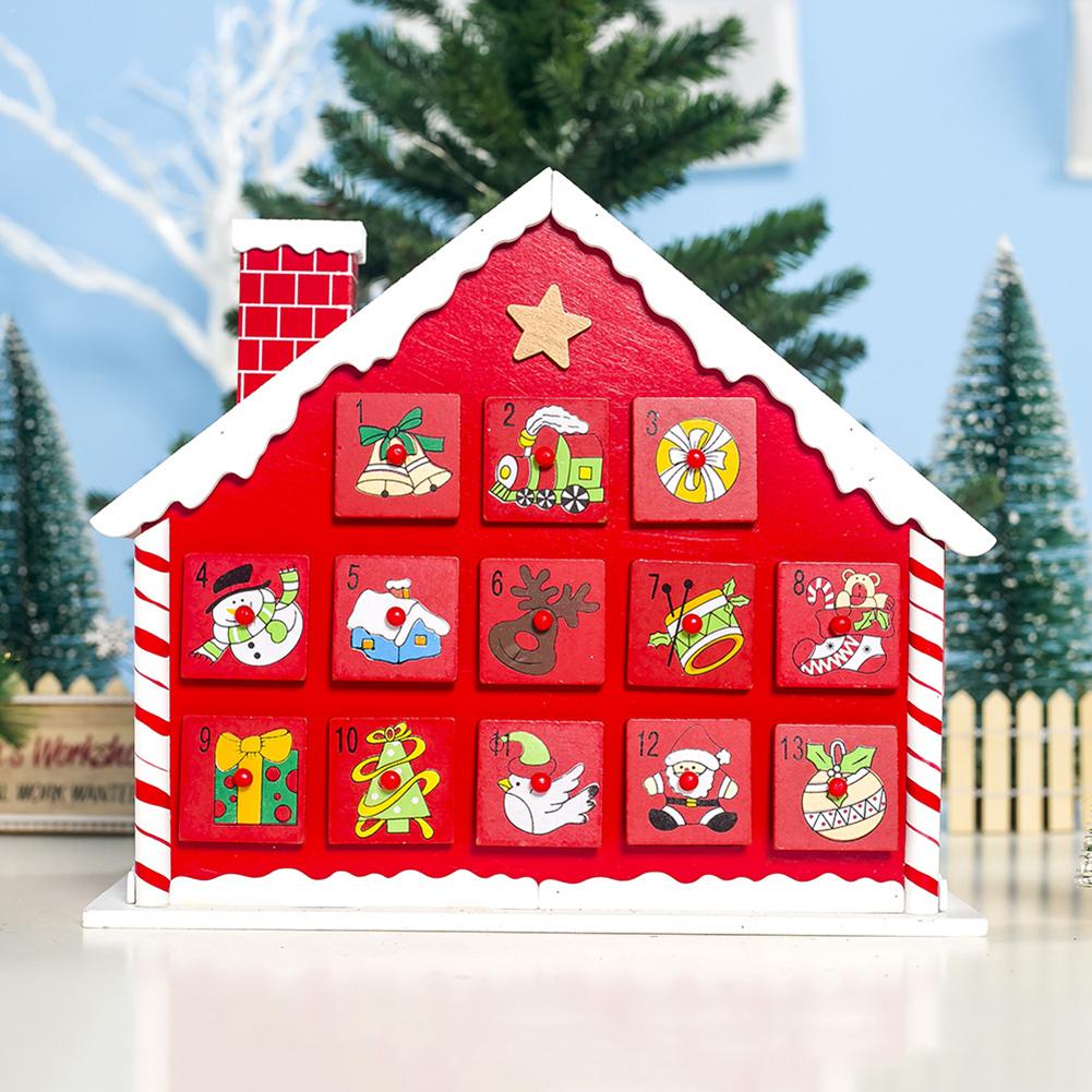 Wooden Christmas Advent Calendar With Drawers Children's Candy Storage Box Christmas Calendar Christmas Decoration