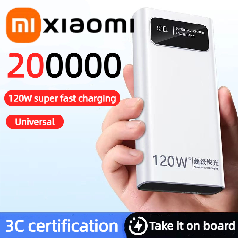 XIAOMI 120W 200000 mAh power bank grande capacidade de carregamento super rápido bateria externa led display digital para iphone android novo