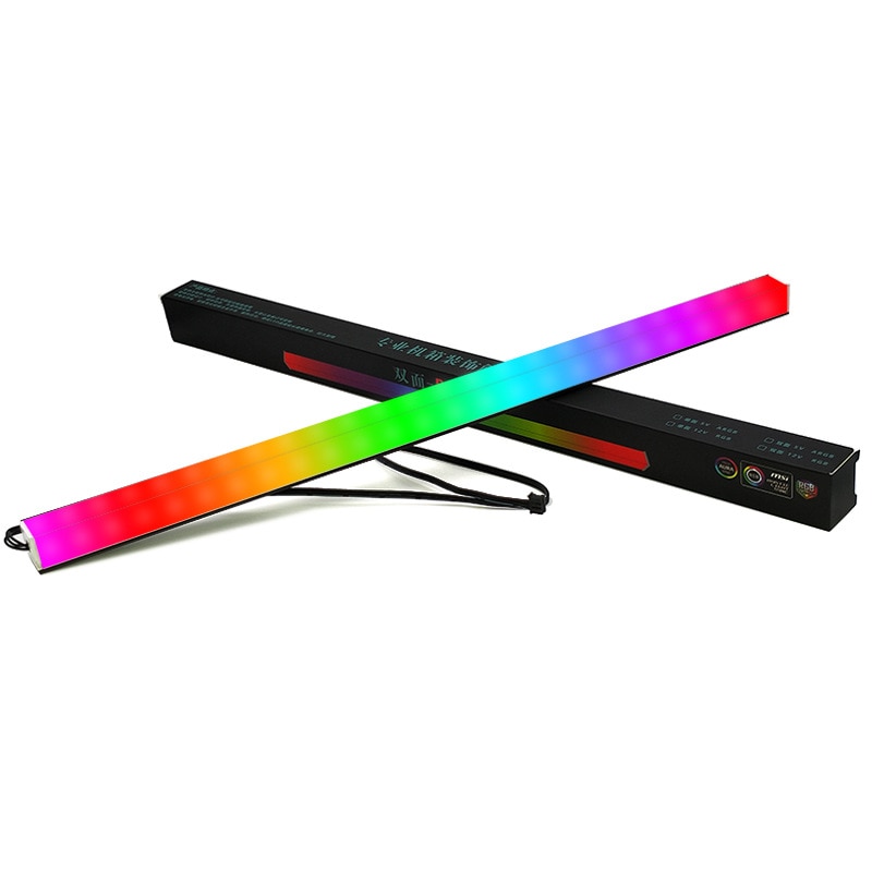 COOLMOON 30cm 5V/3Pin Small 4Pin Light Strip PC Computer Controller RGB LED Color Atmosphere Lamp for PC Case Chassis