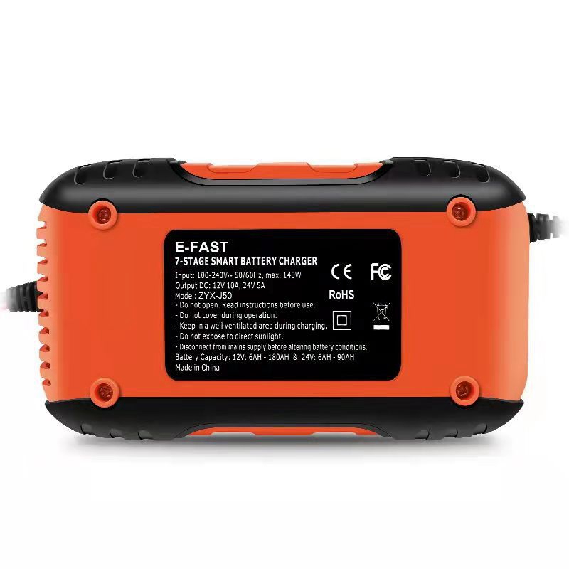 Volledige Automatische Universele Motorfiets Auto Acculading 7-Segment Slimme Digitale Display Starten Charger Voor Auto 12V-24V 10A