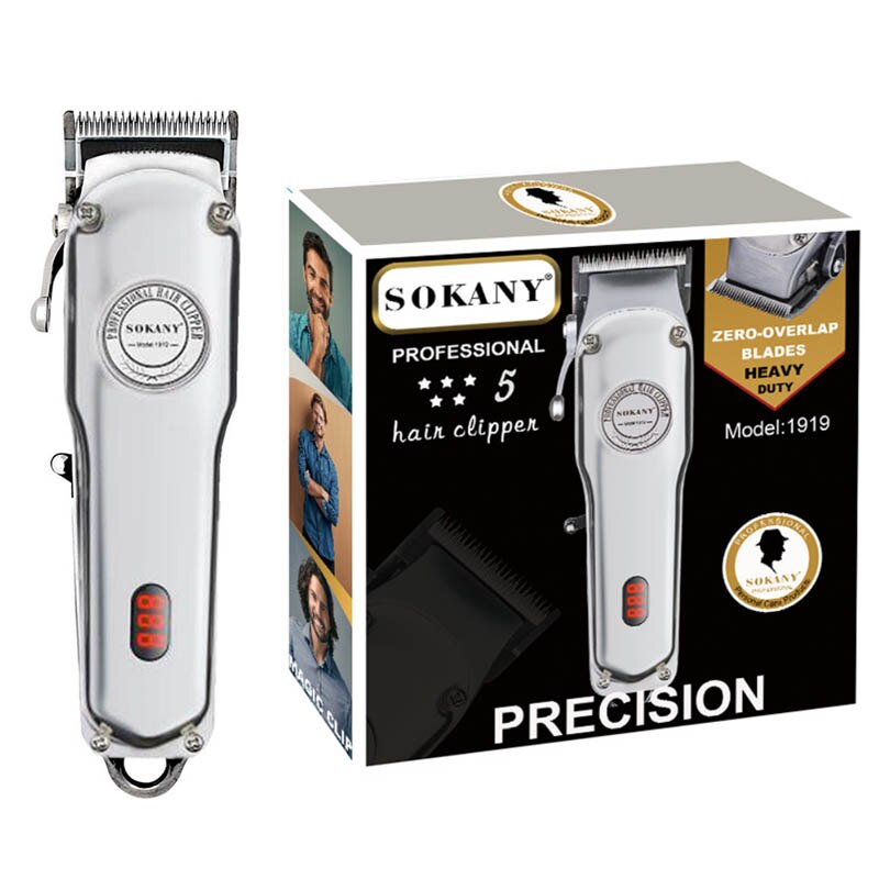 LED hair clipper metal housing electric hair trimmer cordless hair cutting machine haircut cordless salon machine