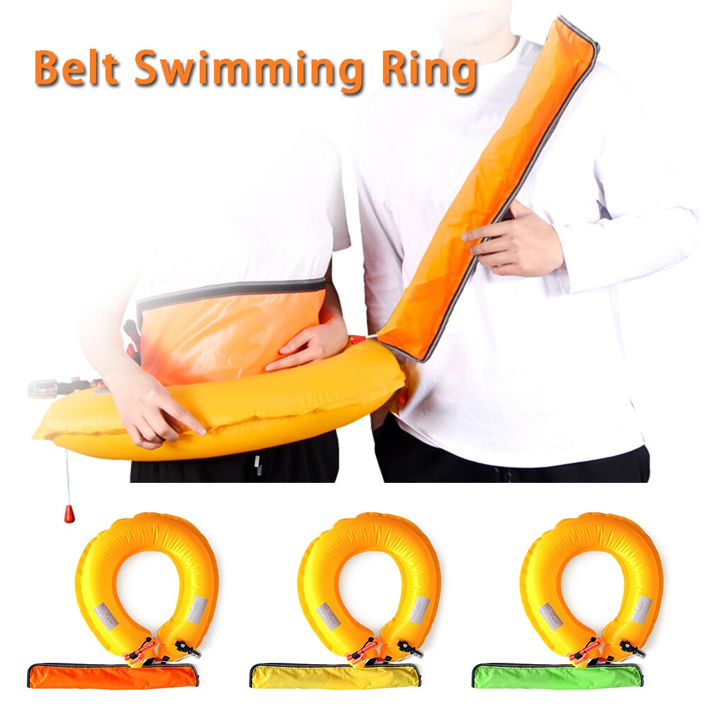 Life Belt Automatic / Manual Inflatable Life Buoy Waist Belt with Reflective Tapes For Boarding Kayaking Fishing