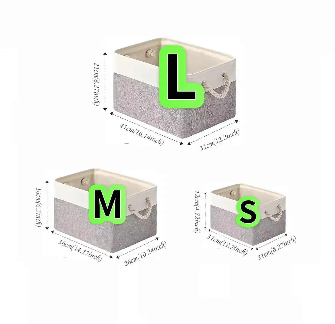 Sortierkorb für Kleinigkeiten, zusammenklappbarer Leinen-Aufbewahrungskorb mit Griff, Kleiderschrank, Aufbewahrungsbox für Babyspielzeug, Socken, Unterwäsche, Kleidung