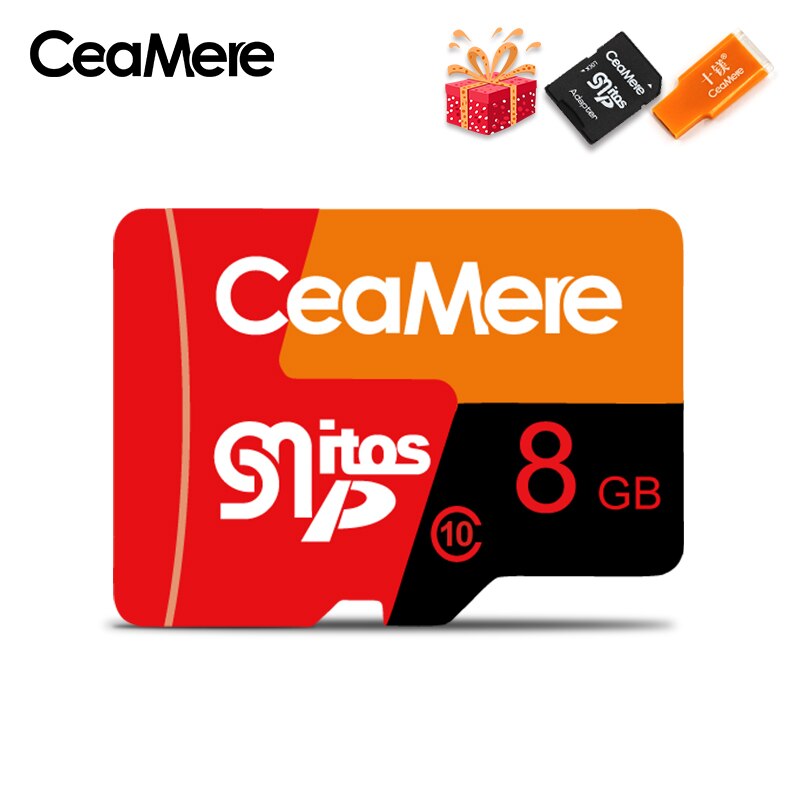 CeaMere Micro SD Card Class10 UHS-1 8GB Class6 16GB/32GB U1 64GB/128GB/256GB U3 Memory Card Flash Memory Microsd for Smartphone: 8GB with Gift