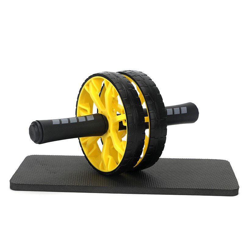 Ab Wheel Roller Portable Ab Roller Ems Muscle Stimulation Wheel Roller Compactor Single Double Wheel Home Equipment: YELLOW