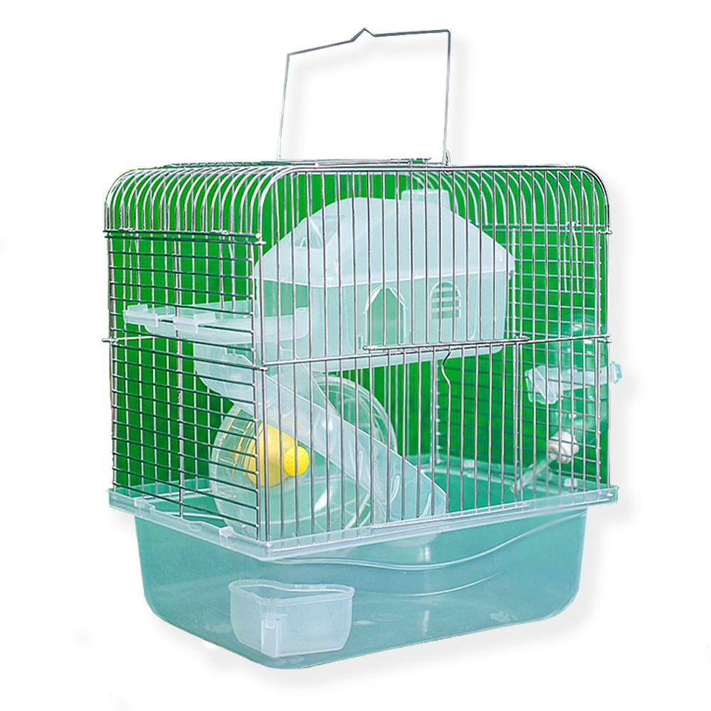 Roestvrij Staal Huisdier Kooi Transparant Kristal Kleur Hamster Huisje Double Layer Huis Voor Hamster Gouden Hamster Huisdier