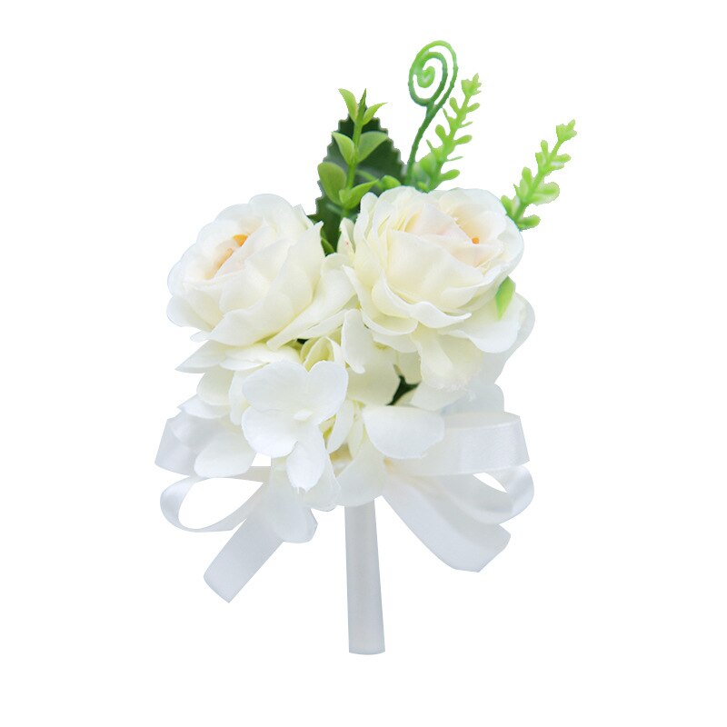 Janevini lichtpaars kunstmatig pioenroos bruidsboeket met lint en zijden bloemen, bruidsboeket met parels en broche: Ivoren corsage