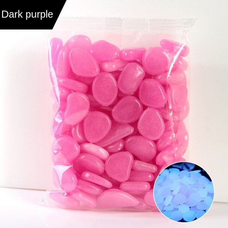 FANLUS 10/pcs Glow in the Dark Pebbles Glow Stones Rocks for Walkways Garden Path Patio Lawn Garden Yard Decor Luminous Stones: Dark purple