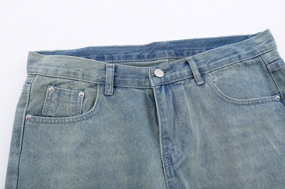 High Street Flared Denim Jeans Straight Mens Casual Trousers Harajuku Loose Oversized Couple Pants Men Bell Bottom Jeans