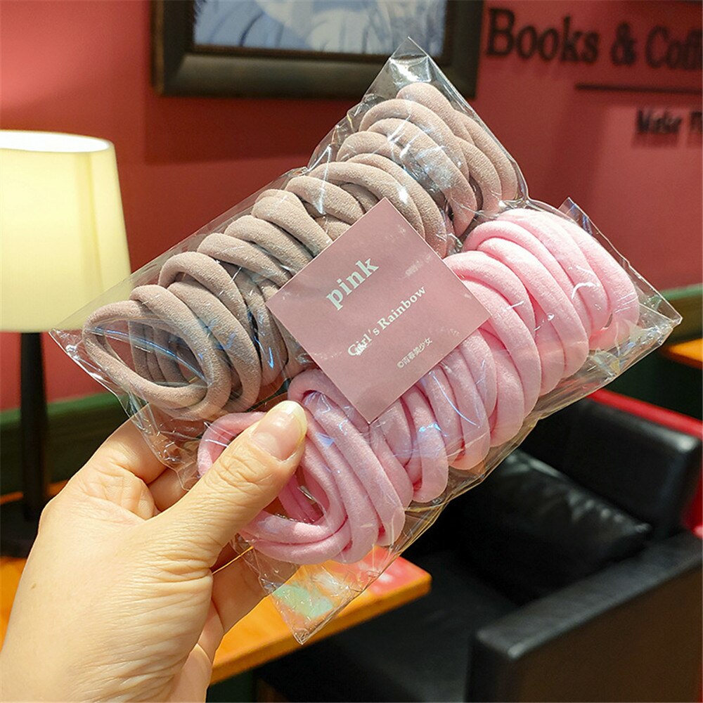 50/- piece set of women's/girls 4cm 2cm nylon elastic hair bands, ponytail holders, rubber bands, scrunchies, headbands, hair accessories