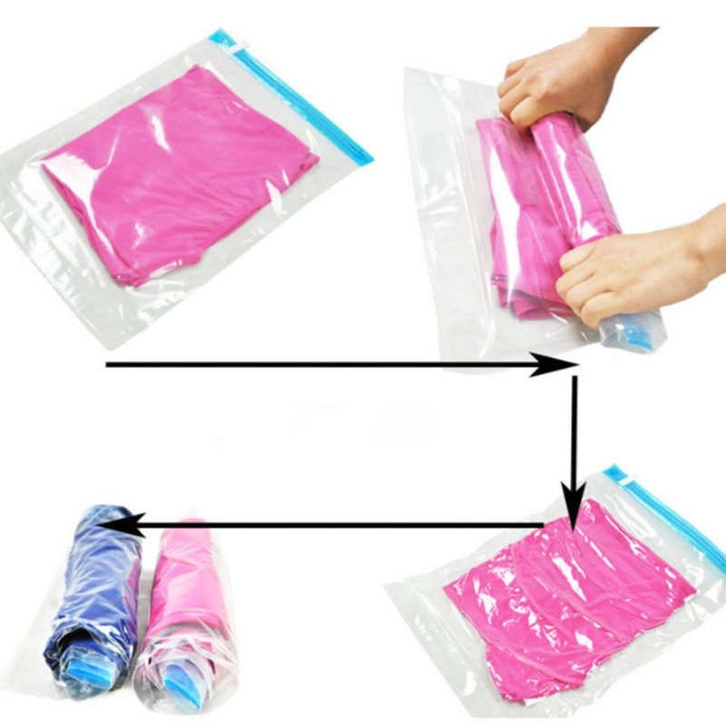 Sac pliable hermétique à Compression manuelle | Sac plastique à rouler sous-vide pour gagner de l'espace