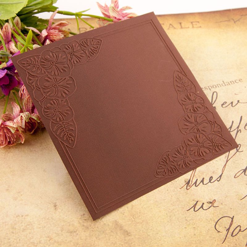 Flower Corner Plastic Embossing Folder Template DIY Scrapbook Photo Album Card