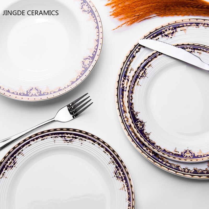 1Pc Nordic Keramische Ronde Plaat Restaurant Snack Cake Tray Gerechten Presenteerblad Dessert Voedsel Schotel Diner Platen Keuken Servies