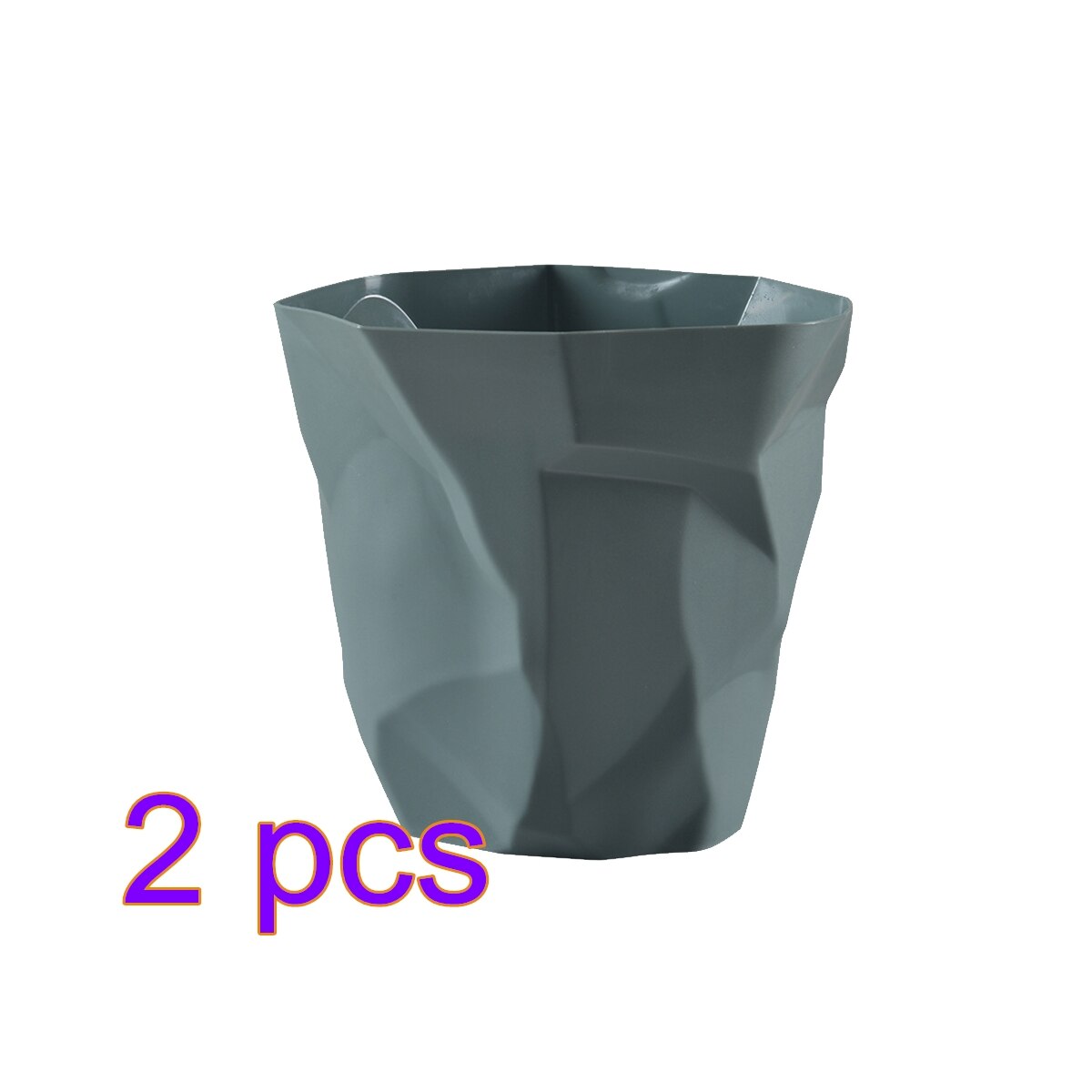 Creatieve Afvalbak Gevouwen Onregelmatige Zonder Cover Prullenbak Woonkamer Keuken Badkamer Opslag Emmer Kantoor Prullenbak: 2pcs green