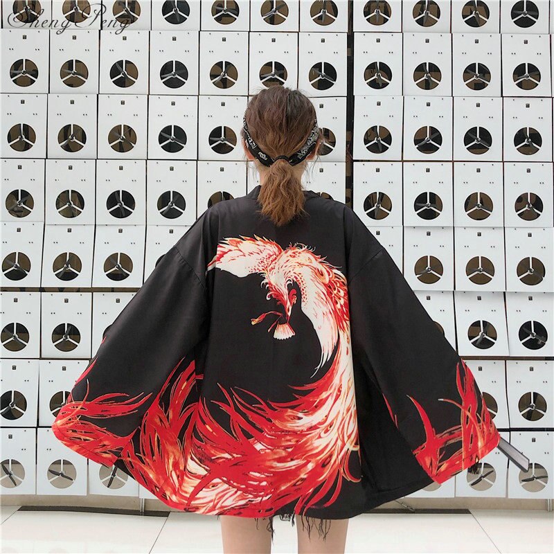 Kimono japonés tradicional Yukata nuevas mujeres Casual Anime estampado camisa ropa kimonos tradicionales hombres V1774