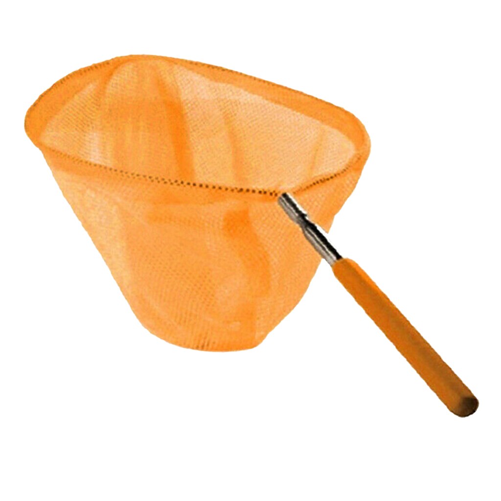 Enfants filet de pêche enfant étang têtard tenant maille insecte Bug libellule receveur anti-dérapant poignée main filet: Orange