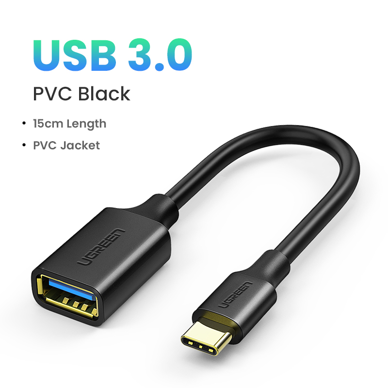 Ugreen usb c adaptador tipo c para usb 3.0 adaptador thunderbolt 3 tipo-c adaptador otg cabo para macbook pro ar samsung s10 s9 usb otg: Marrom