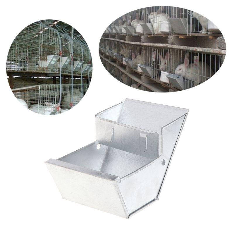 1 pcs Animal Trough Cage Feeding Food Containers Rabbit Trough Anti-waste Rabbit Feeder Advanced Aluminum Breeding Equipment