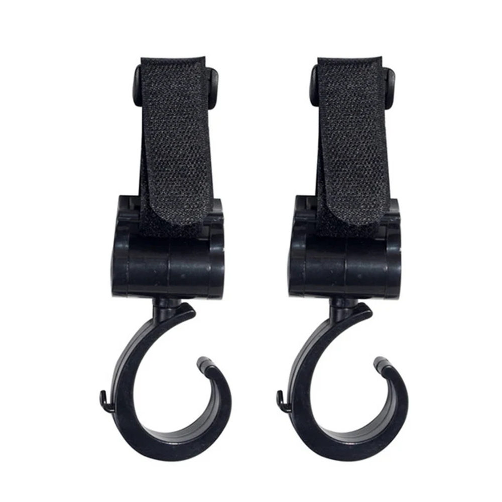 2 pcs stroller hooks baby stroller accessories shopping prop 360 degree rotating hook stroller hook for hanging: Default Title