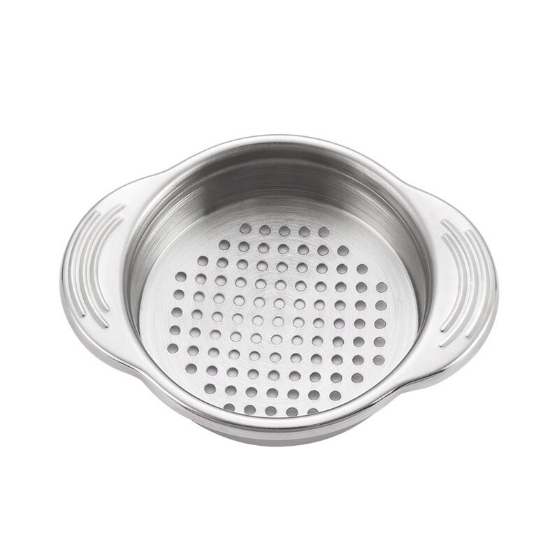 Filtro de agua para olla y olla de acero inoxidable, con empuñaduras de mano empotradas, colador para Pasta, fideos y verduras: pot pan strainer