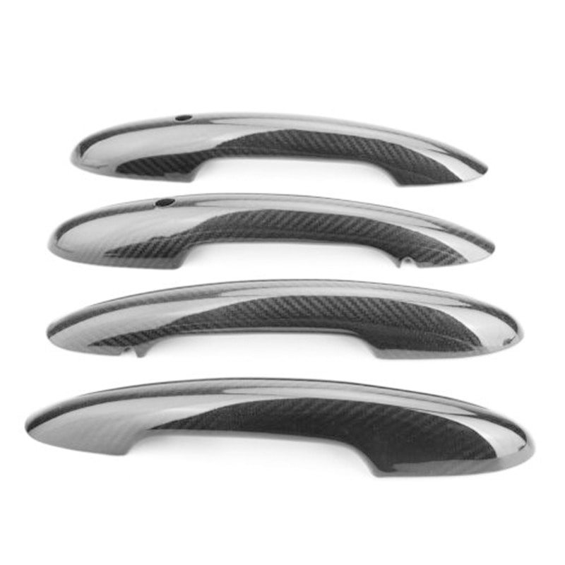 4PC Carbon Fiber Door Handle Cover Accessories with Keyhole for Mini Cooper F55 F56 F54 F60 R55 R56 R60 Countryman