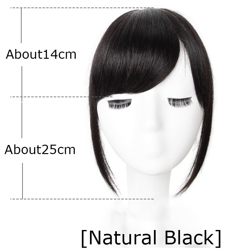 Long Bangs Clip In on Front Hair Bang Side Fringe Hair Extension Natural Synthetic Bangs Hair Accessories for Women: AL11-4
