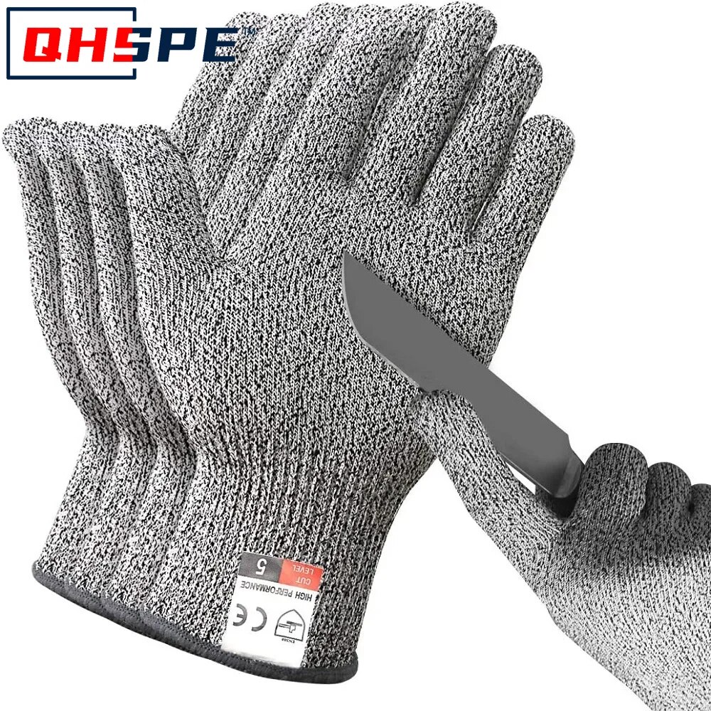 Schnittfeste Handschuhe der Güteklasse 5, Küche, HPPE, kratzfestes Glasschneiden, Sicherheitsschutz für Gärtner