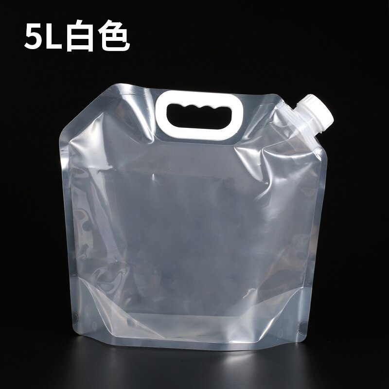 Bolsas de agua plegables para exteriores, contenedor portátil de 3L, 5l10l, para acampar, Picnic, barbacoa, Coche: 5L White