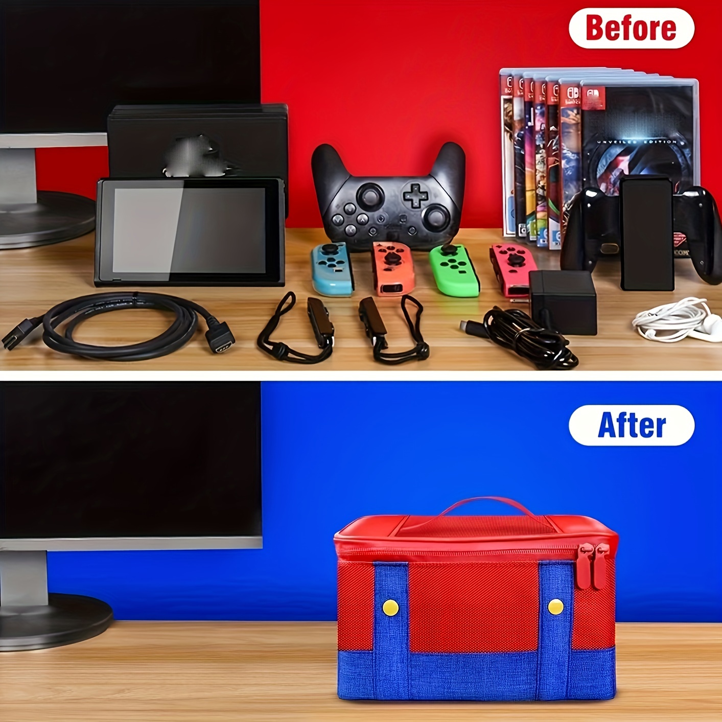 Storage Carrying Bag Compatible With Nintendo Switch/ OLED Soft Shell Protective Travel Case For Console Pro Controller