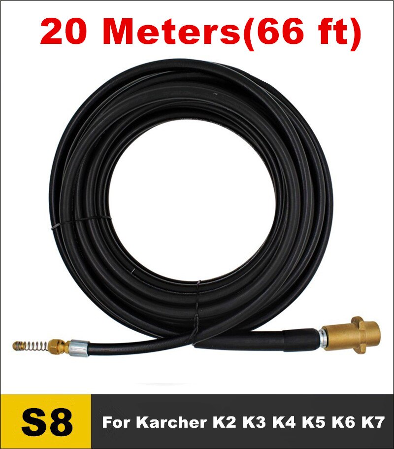 20 Meters Sewer Drain Hose Pipe Dredge Cleaner Tool Kits For Karcher Lavor Interskol Huter Nilfisk Stihl Elitech Pressure Washer: S8 20 Meters