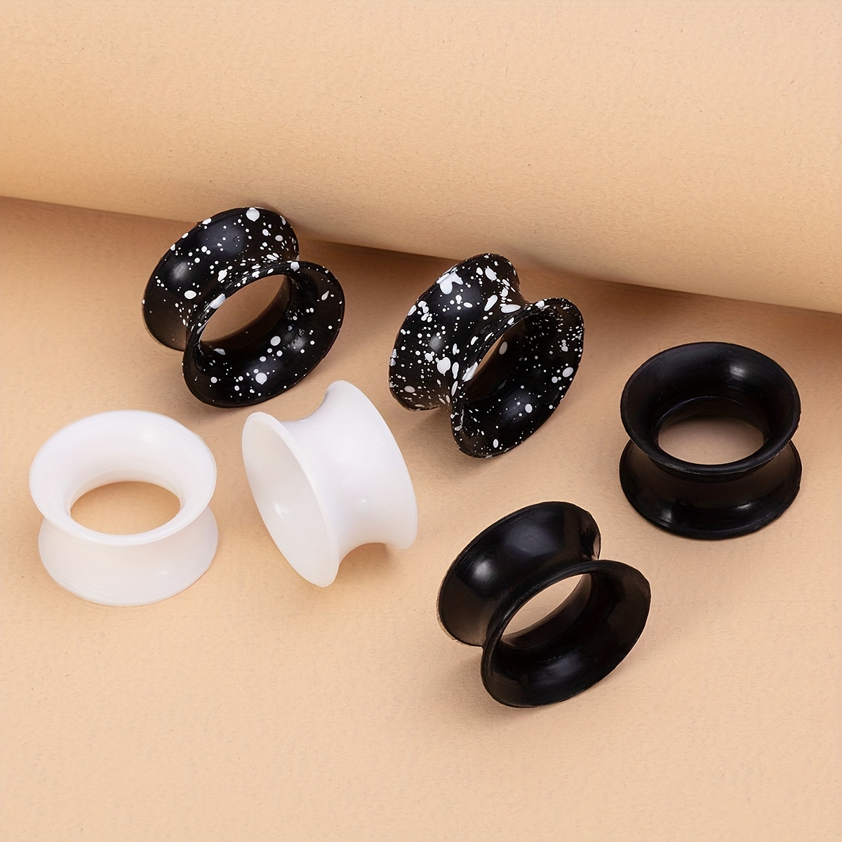 2 stücke 3mm-22mm Silikon flexibel doppelte ausgestellte Fleisch Tunnel weiche Ohr stöpsel Ohr messer Expander Bahre Ohren blätter durchbohren Schmuck