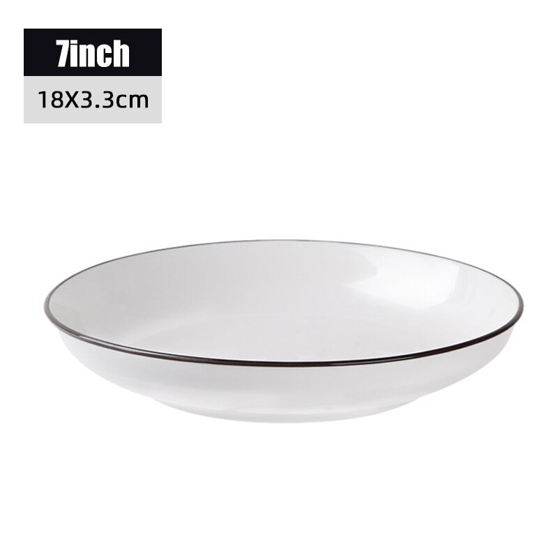White Dinnerware Set Porcelain Spoon Bowl Plate for Home Use Everyday Use Dinner Plates: 7 inch plate