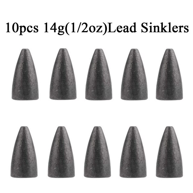 10 Stks/partij Kogel Lood Water Sinkers Wartels Vissen Lood Gewicht 3.5G/5G/7G/14G/20G Vissen Lood Hanger Accessoires: 10pcs 14g sinkers