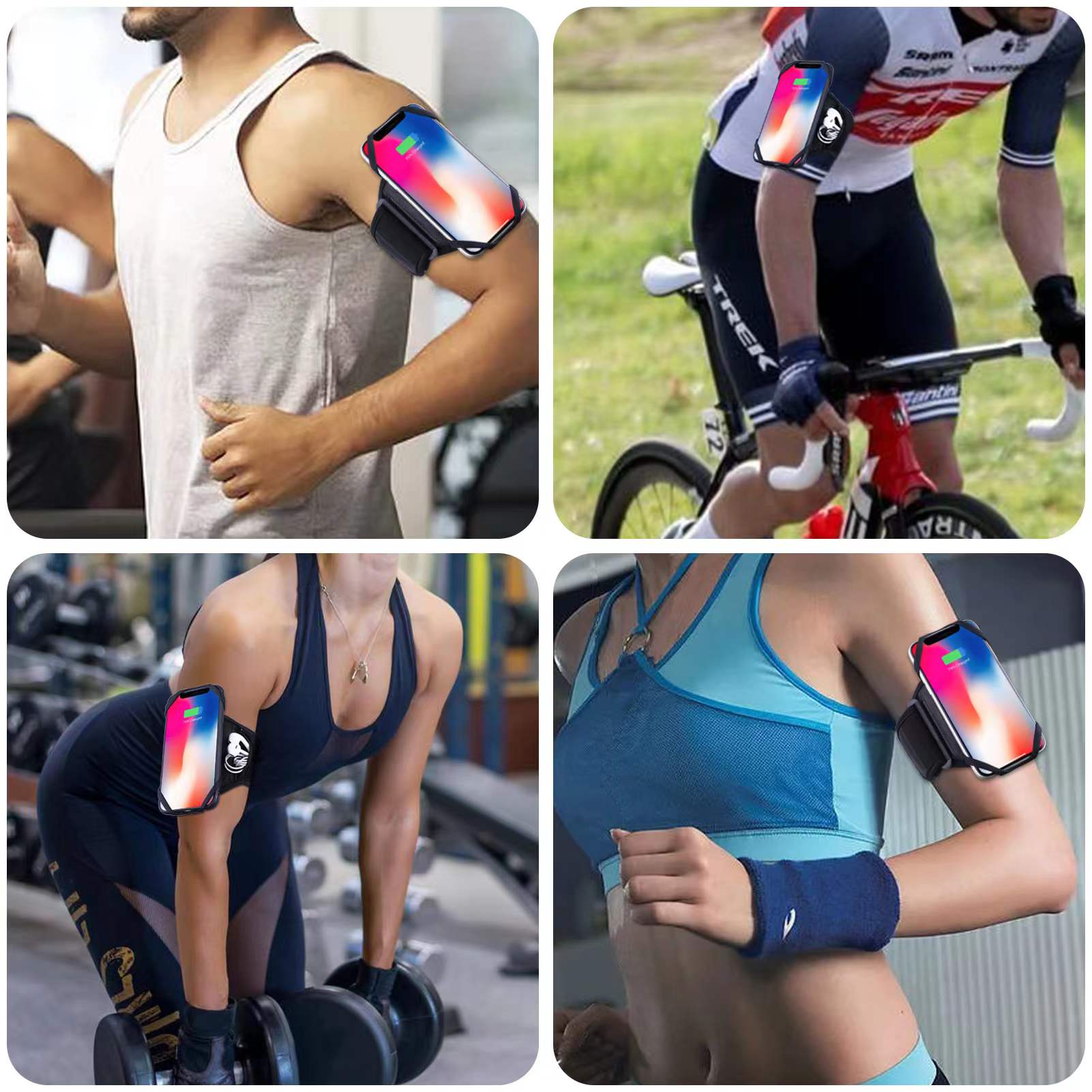 luxury sports arm strap for iPhone 13 12 11 7 8mobile phone bracket arm bag removable breathable headset storage for Samsung