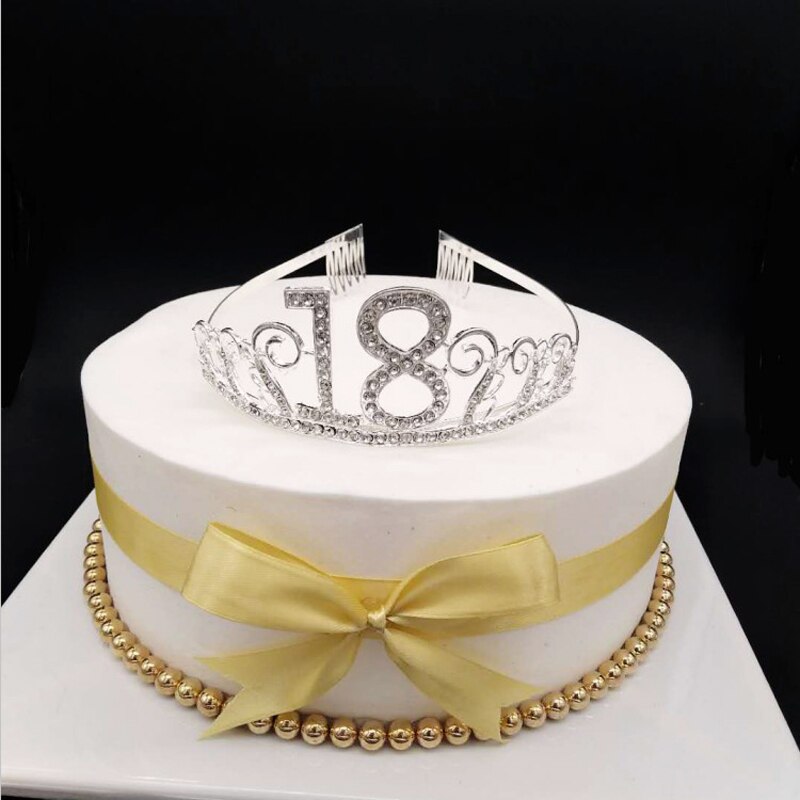 6 Styles Number Birthday Tiara Gorgeous Exquisite Rhinestone Princess Crown Silver Hair Jewelry Headband