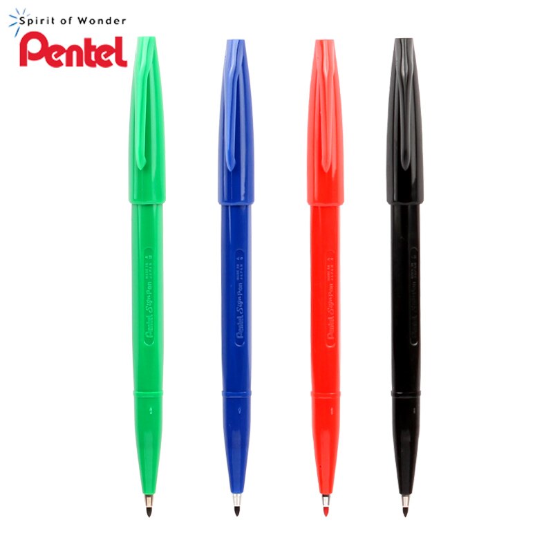 Pentel Sign Pen Fiber-Tipped Pen , Felt Tip Micron Marker Blue Black Red Green Ink