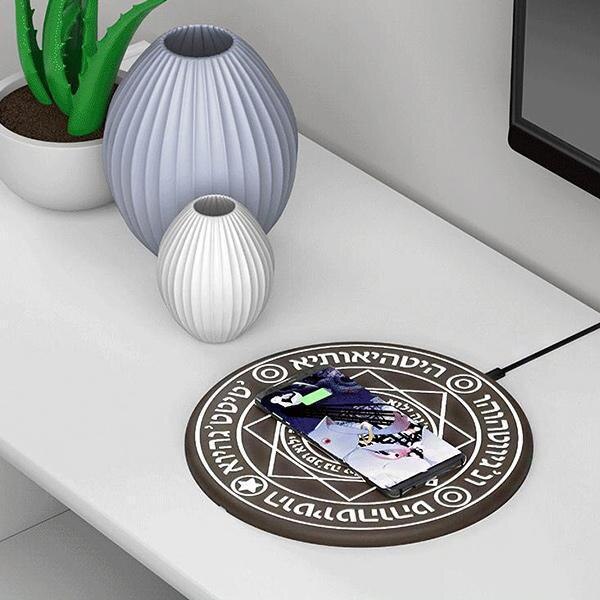 5/10W Glowing Magic Array Universal Qi Fast Charging Wireless Charger for iPhone Charger Magic Array Wireless Charger