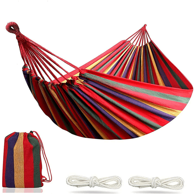 Enkele brede dikke canvas hangmat Outdoor Camping Backpacken Vrije tijd Schommel Draagbare hangende bed Slaapschommel Hangmat: Army Green