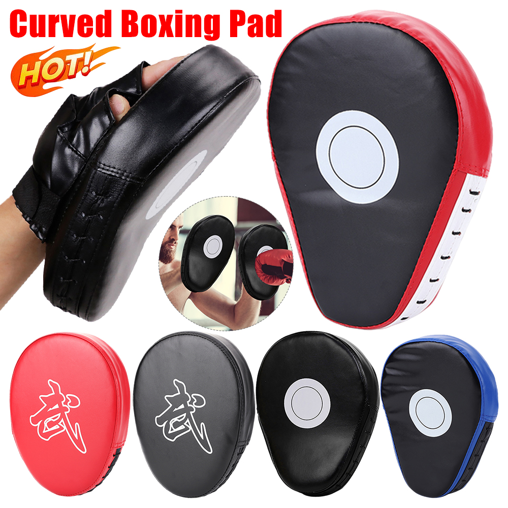Tapis de boxe incurvé en cuir PU pour adultes et enfants, mitaines respirantes, cible à main à 5 doigts, arts martiaux, muay-thaï