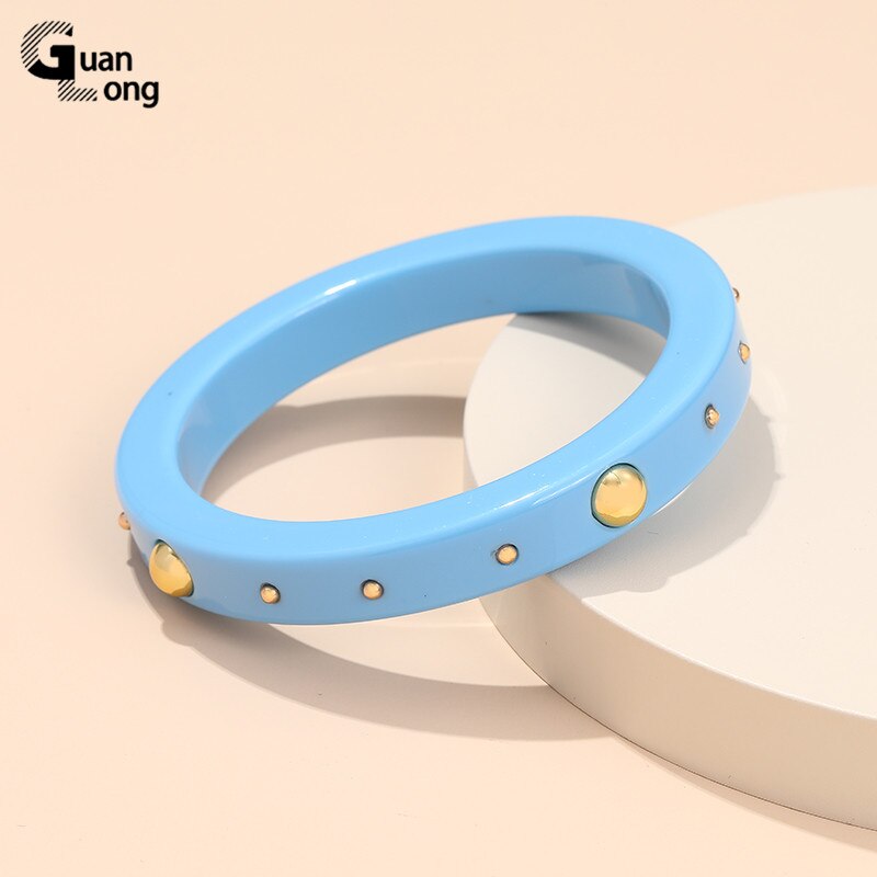 GuanLong resina Vintage gioielli indiani punta in metallo braccialetti irregolari per donna ragazza Design Charms braccialetti estivi braccialetto Praty
