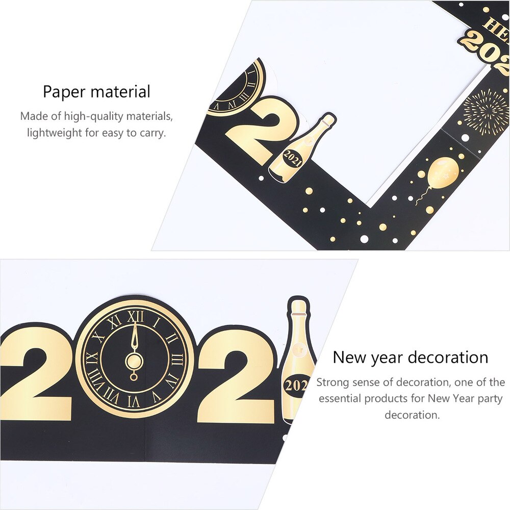 Happy Year Paper Photo Booth Frame Year Eve Party Decoration Photo Booth Props Christmas Decorations for party