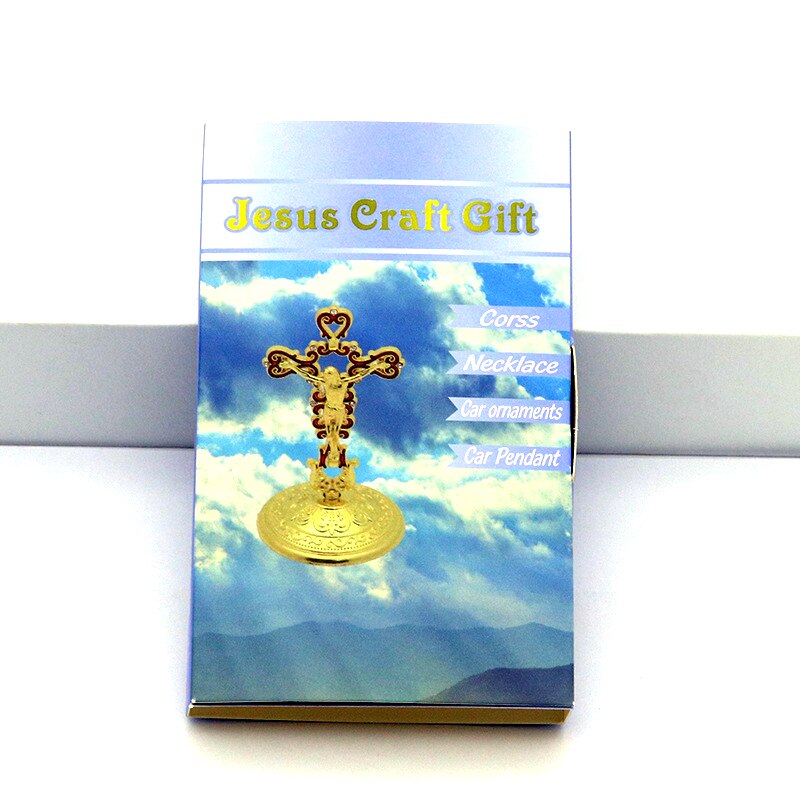 Jezus Craft Katholieke Metalen Kruis Auto Ornament Prachtige Legering Crucifijo Kruisen Religieuze Sieraden Christus Cruces Home Decor