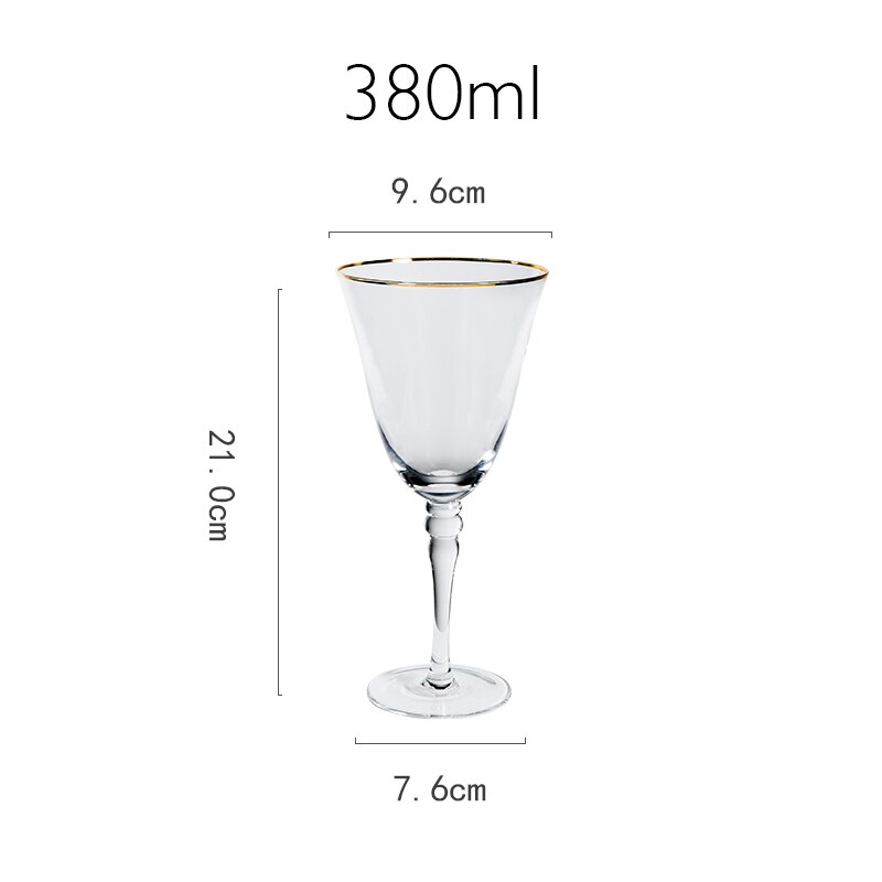 Bicchiere da vino in cristallo a bocca larga in vetro a forma di tulipano contralto bicchieri da vino dolce liquore Brandy Sherry tazza festa casa ristorante calice da bere: oro 380ml