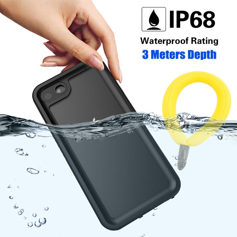 Voll versiegelte IP68 Wasserdichte Hülle für Apfel iPhone SE3, SE2, 7, 8 Plus, Unterwasser tauchen, draussen Sport, Anti-Abdeckung